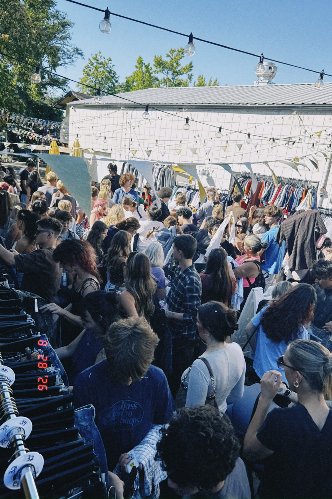 Packed FoundF1rst pop-up under string lights